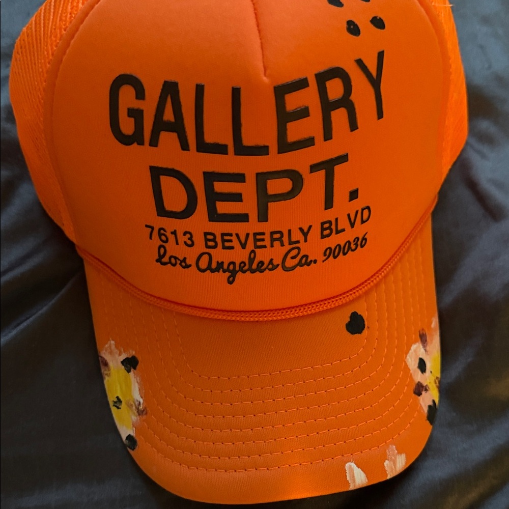Gallery Dept Bright Orange Cap with Black Text